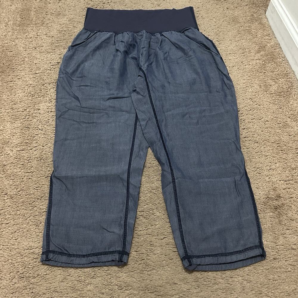 Lululemon Post Power Crop Pants Cadet Blue Size 4 Tencel W6C48S Yoga